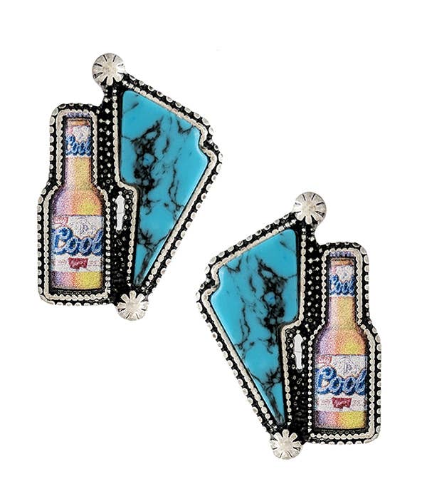 Jewelry Max - Wholesale Dangle Earrings - ( B562 ) BEER BOTTLE EARRING