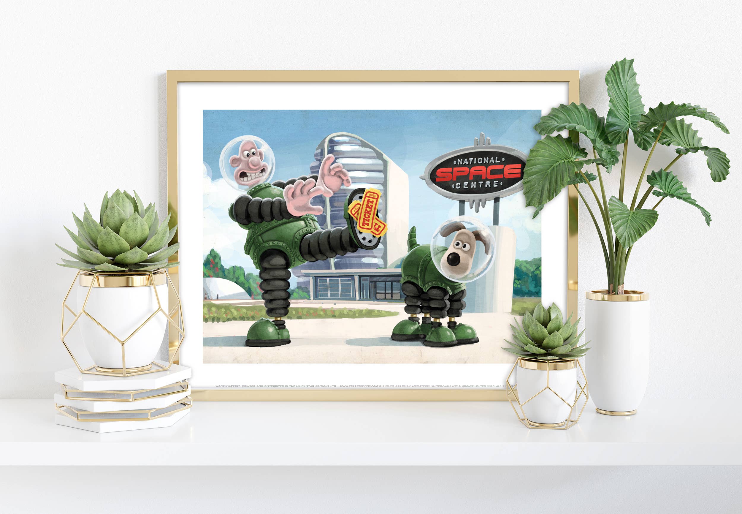 Star Editions - Wholesale Art Print - Wallace And Gromit At The National Space Centre Art Print