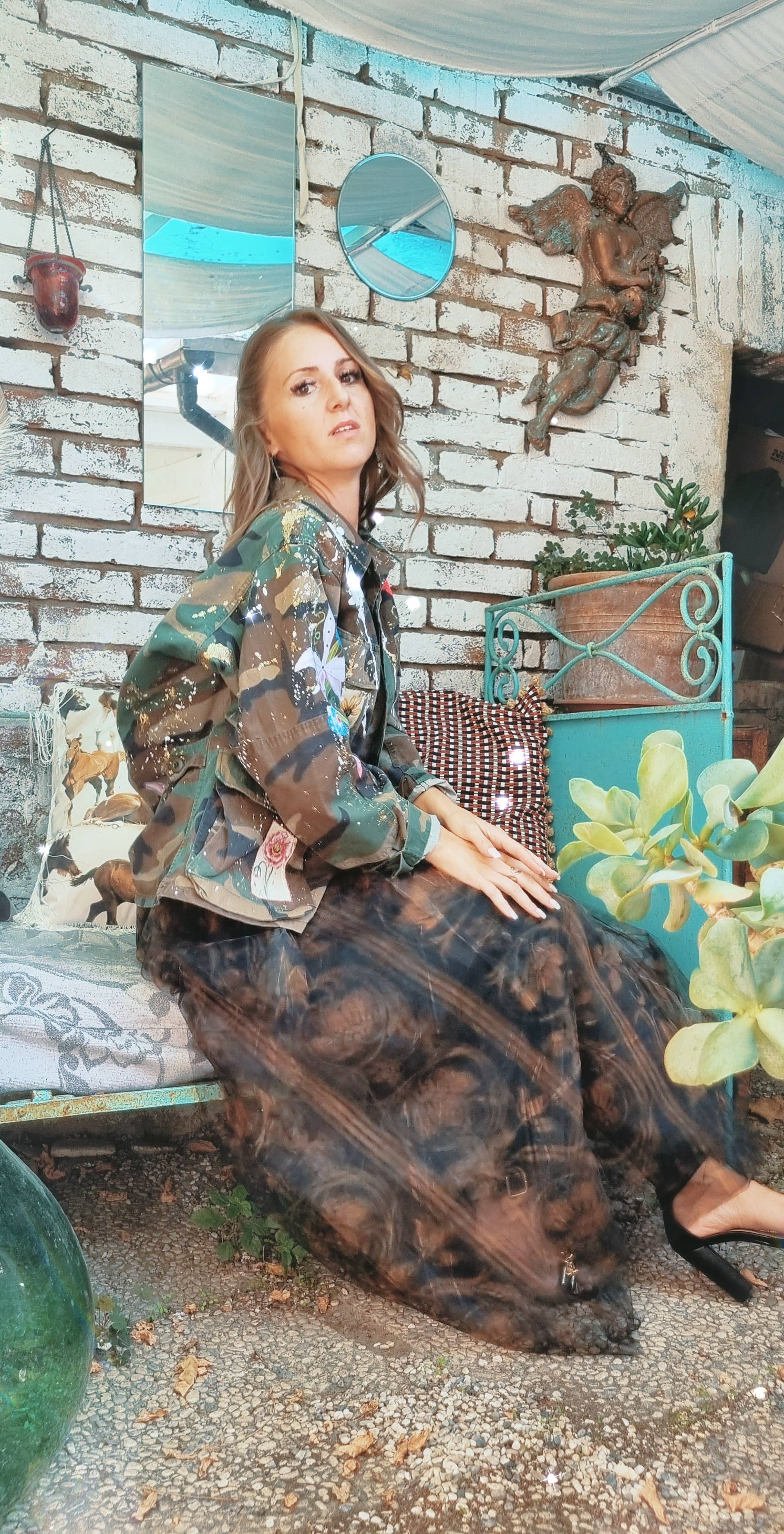 apiedinudinelparco - Wholesale Jacket - Women's - WOODLAND MILITARY JACKET CUSTOM LUXURY UP-CYCLED UNIQUE GLAM12