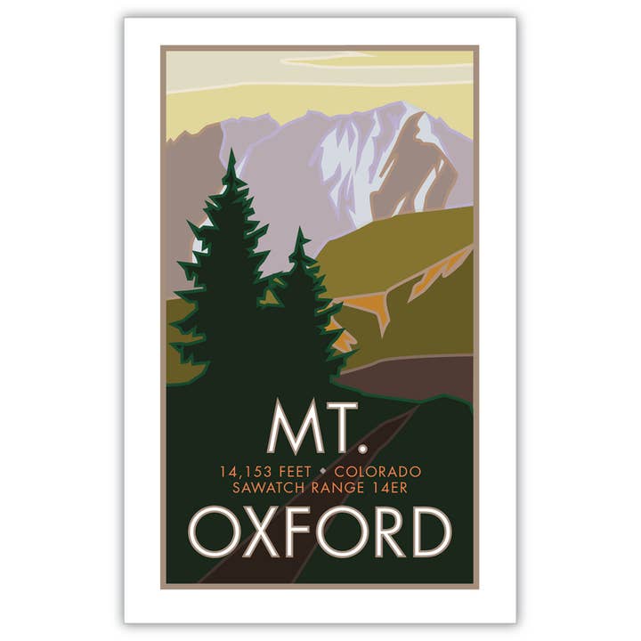 Mt. Oxford, Colorado - Colorado 14er - Affiches pour la vente par Travel Posters by M&W Design Co.