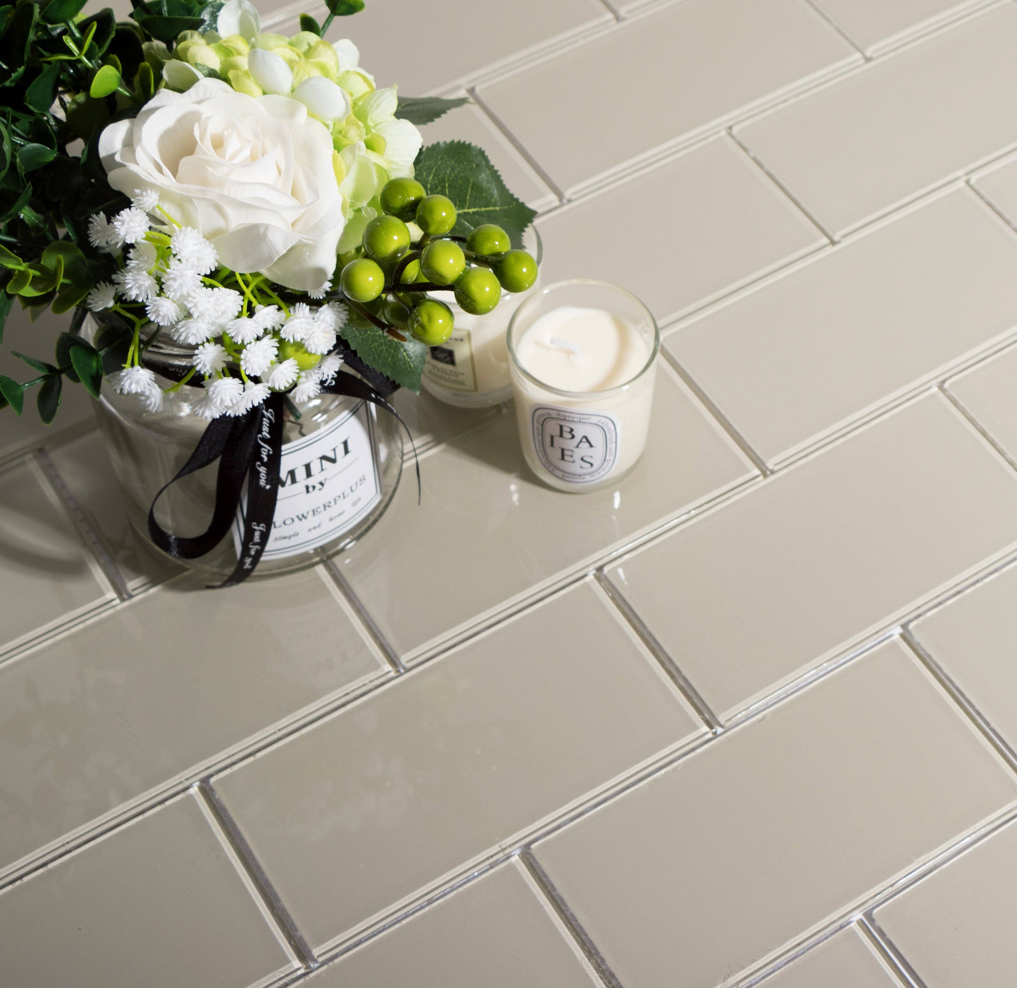 WS Tiles - Vente Carrelages muraux - Carreau de mosaïque en verre de 3" x 6", dosseret pour cuisine et salle de bain - 5 pieds carrés par carton74