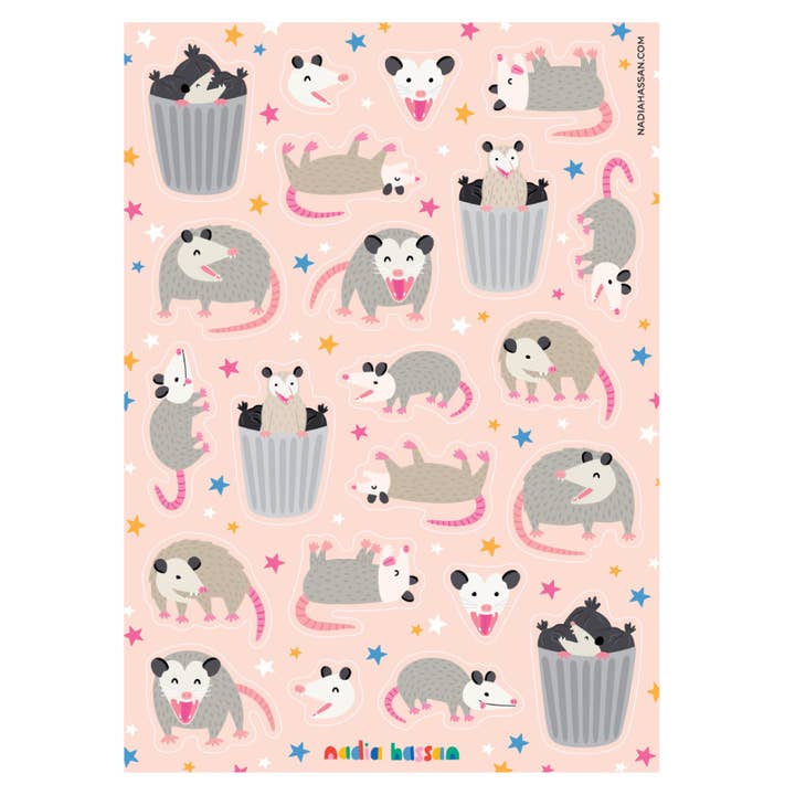 Awesome Possum 5x7 Sticker Sheet for wholesale by Nadia Hassan