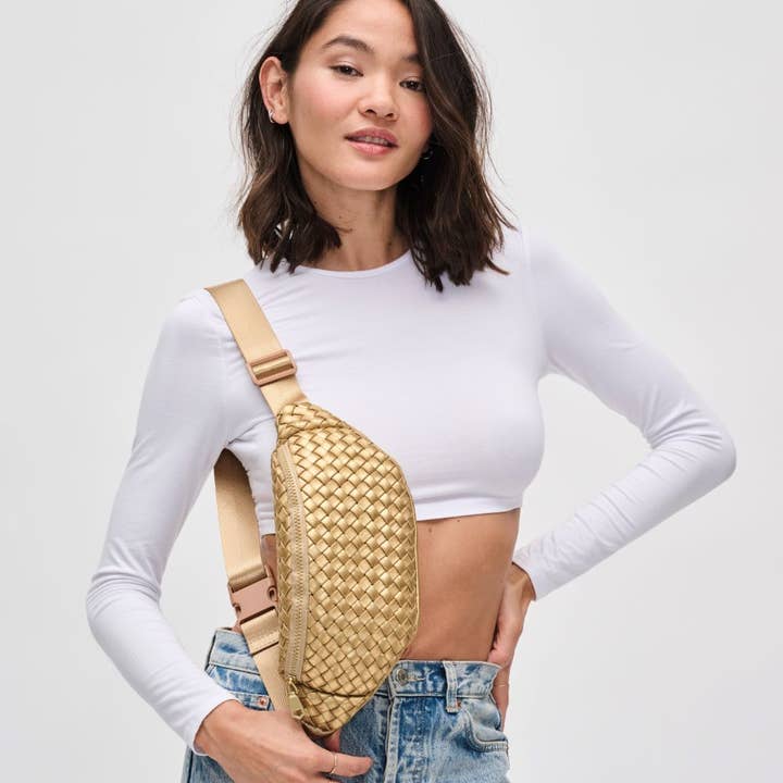 Sol and Selene - Vente Sac ceinture – femme - Sac banane tissé en néoprène Aim High114