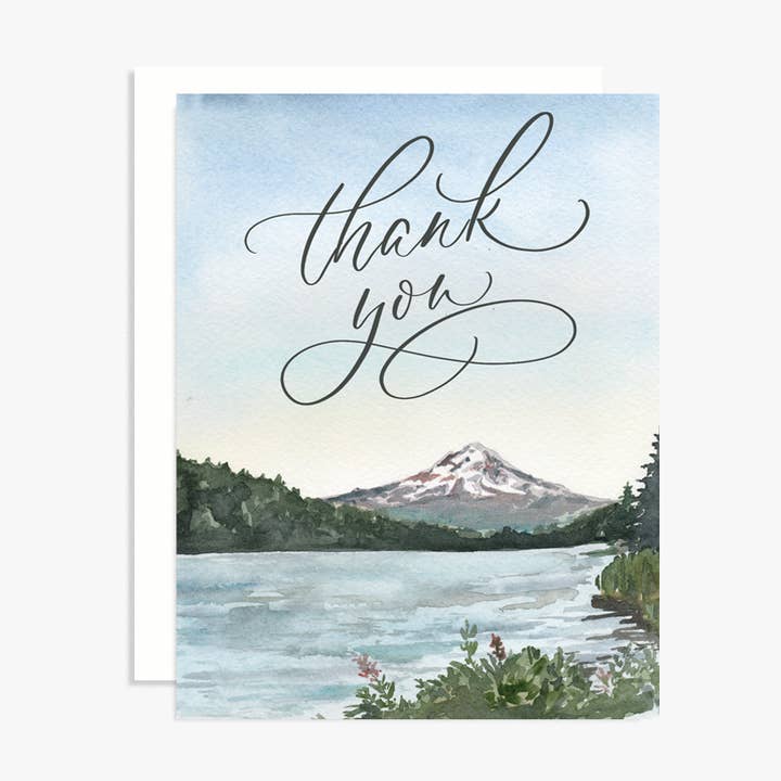Majestic Mountain Thank You Greeting Card for wholesale by The Scribblist