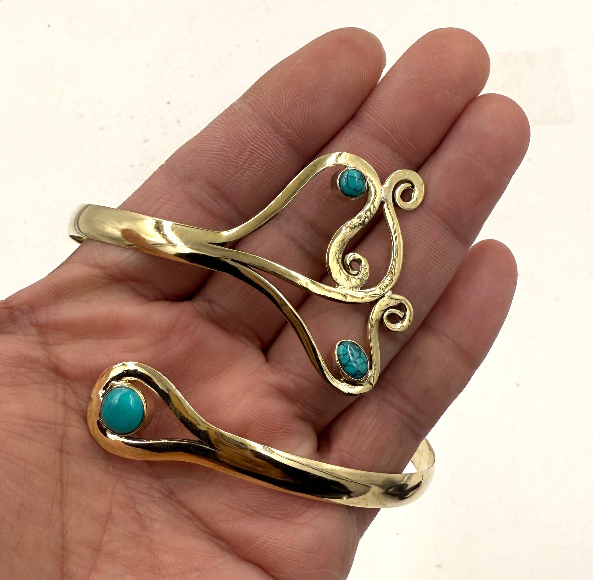 Lungta Imports - Wholesale Cuff Bracelet - Handcrafted Arm Cuff Bracelet Armlet Armband With Stones 14