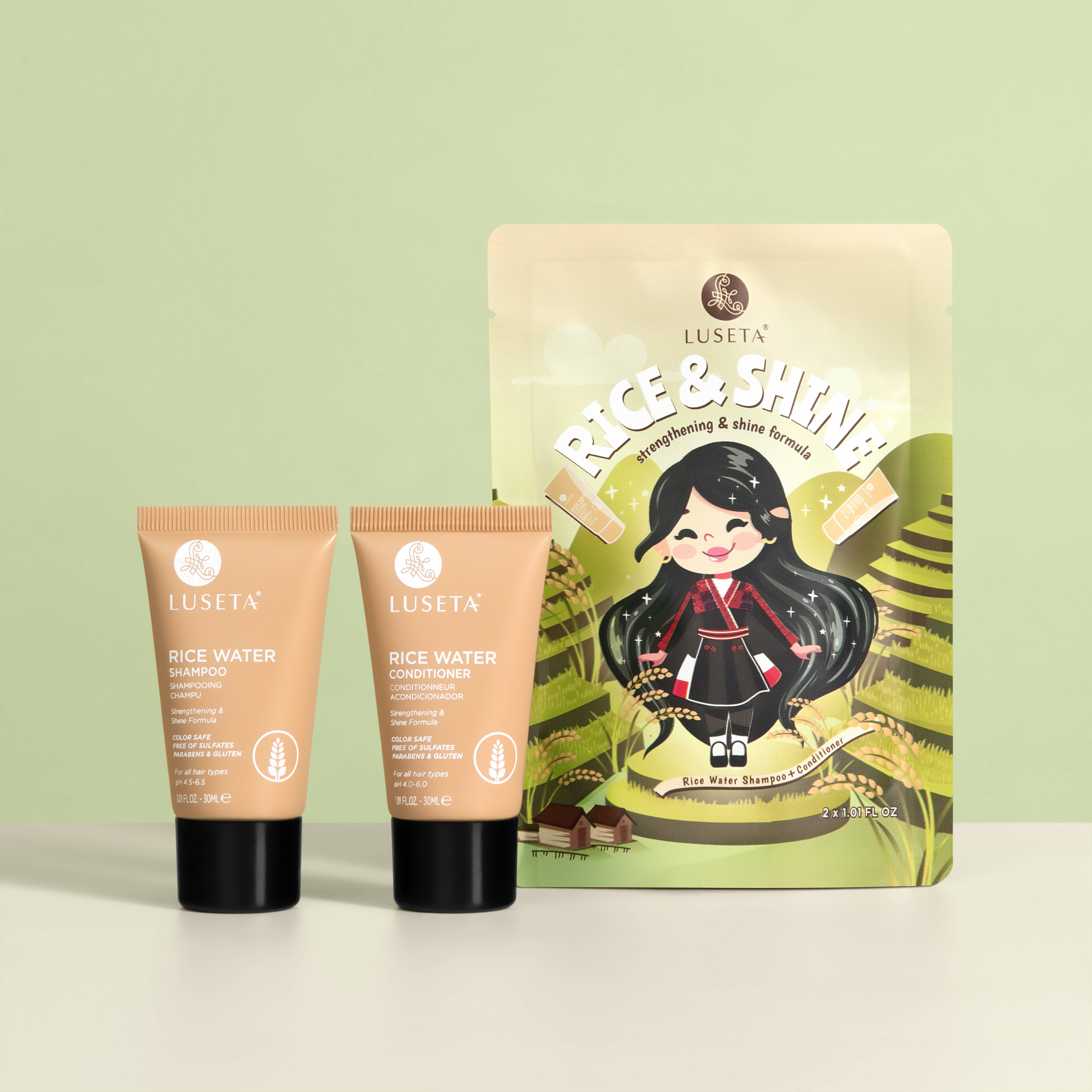 Luseta Beauty - Wholesale Haircare Set/Kit - Rice Water Travel Set  - 2 x 1.01oz1