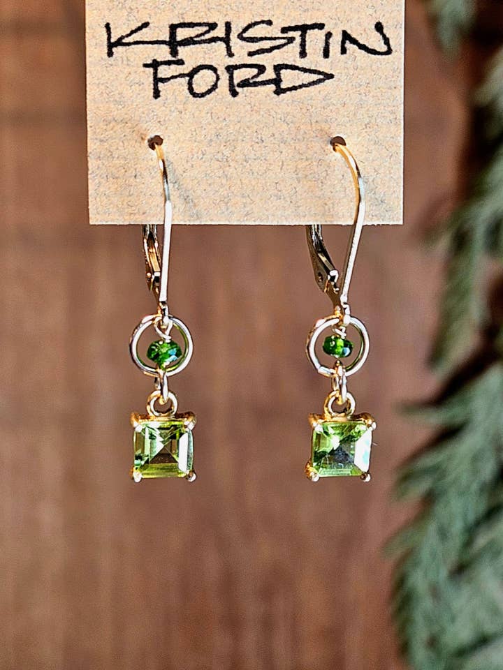 GF) Emerald Cut Peridot Earrings EGR1826G for wholesale by KRISTIN FORD Jewelry With Meaning