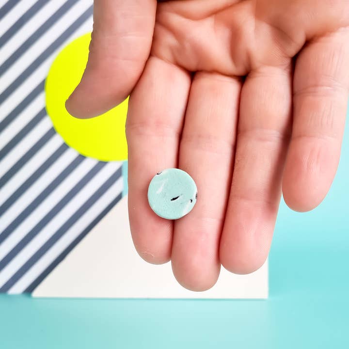 Mono - Wholesale Dangle Earrings - neon yellow and mint handmade polymer clay earrings23