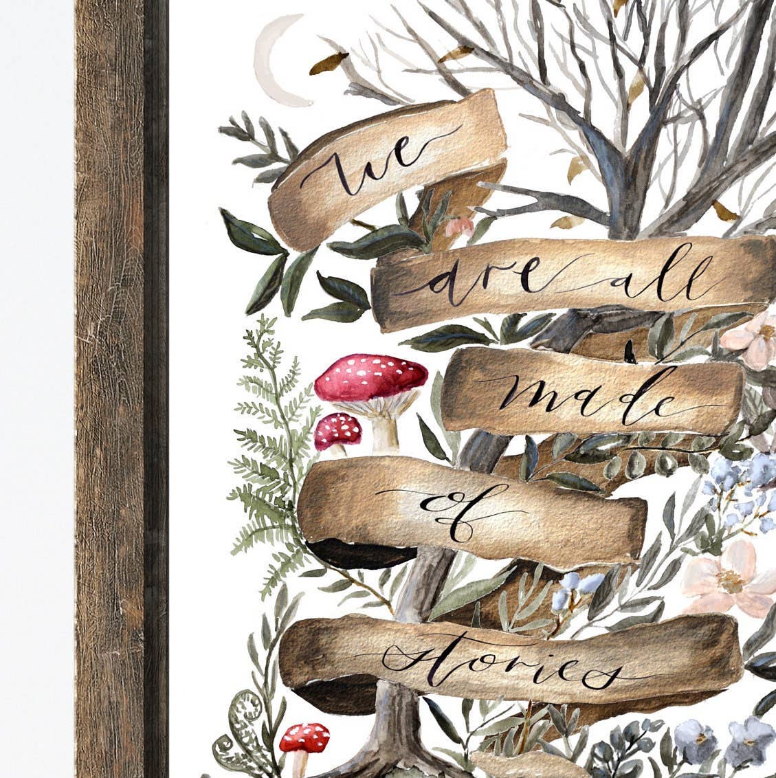 Fox and Wild - Vente Affiche d'art - Nous sommes tous faits d'histoires/Imprimé forêt fantaisiste2