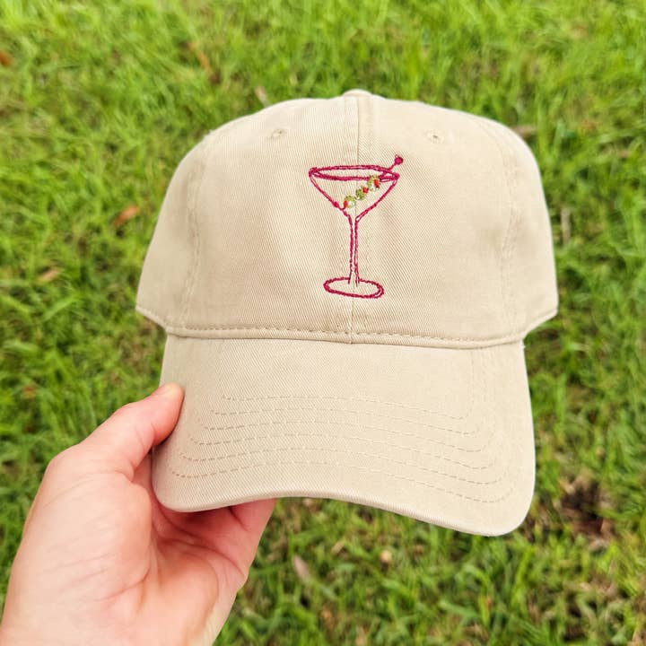 La Fête Goods - Wholesale Baseball Cap - Women's - Martini Hand Drawn Embroidered Hat2