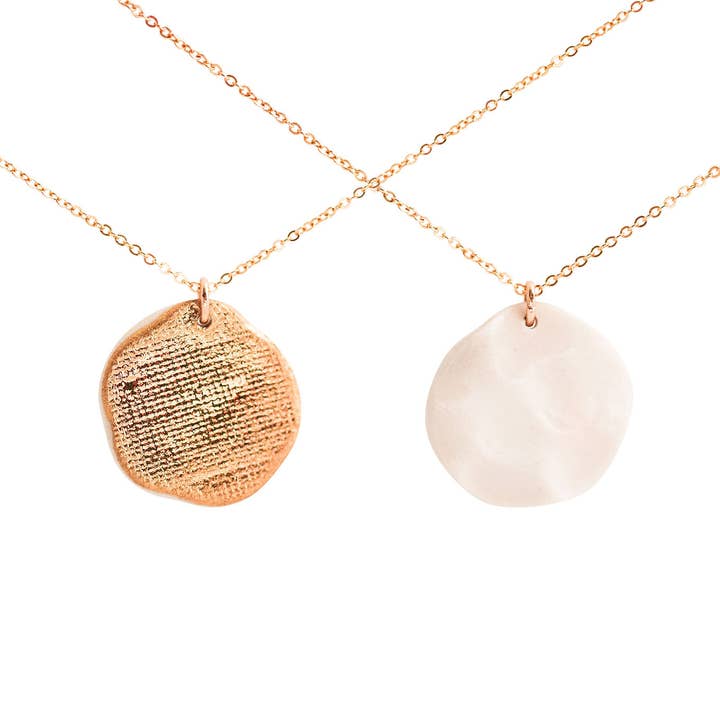 Jenna Vanden Brink Ceramics - Wholesale Pendant/Charm Necklace - Sun and Moon Necklace (small)