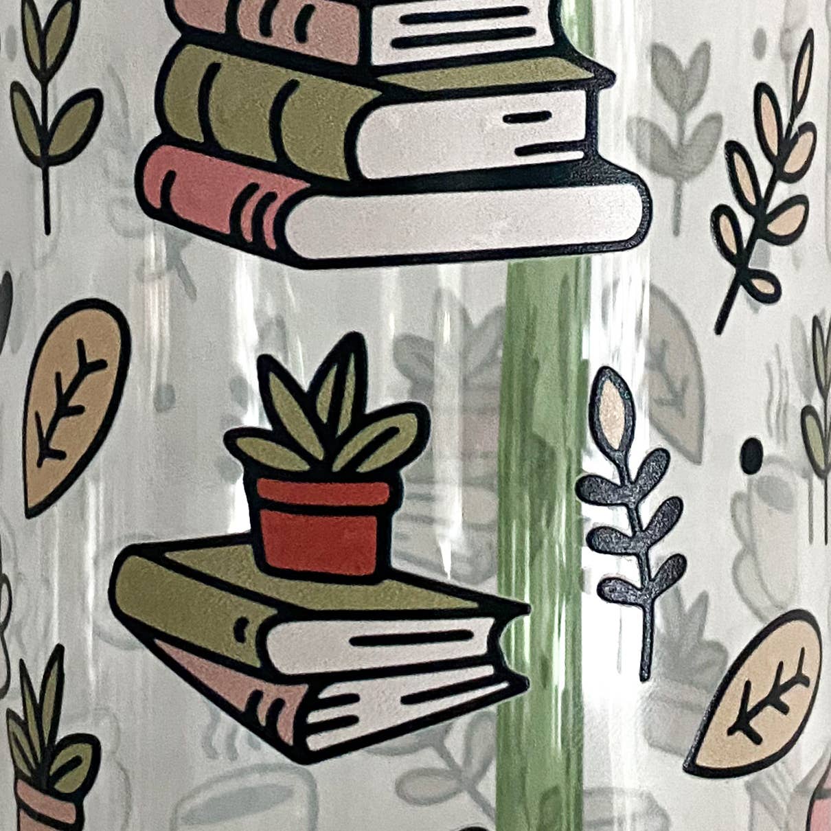 coco+bie designs - Venta al por mayor Vaso/copa - Vaso de Cristal de 16oz Libros y Café - Plantas, Amante de los Libros2