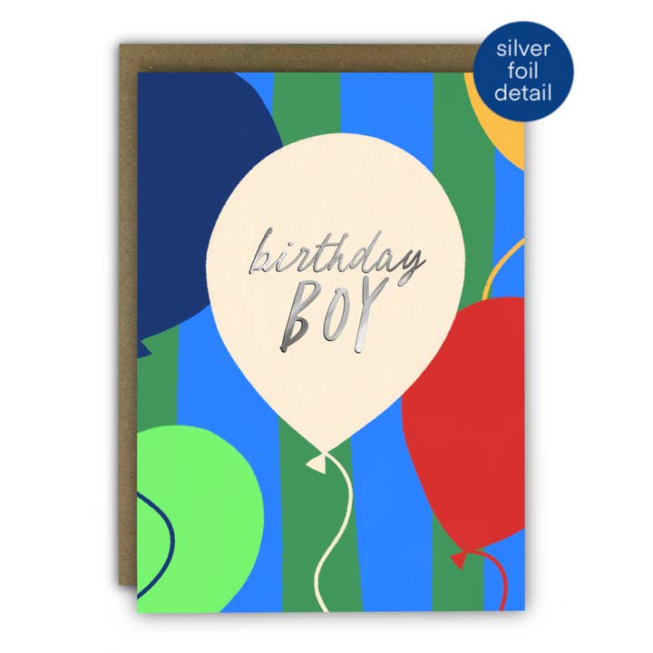 Cute Birthday Card for Him - Birthday Boy Balloon - Foil for wholesale by RUNNING WITH SCISSORS - USA SHIPPED DDP - WE PAY DUTIES