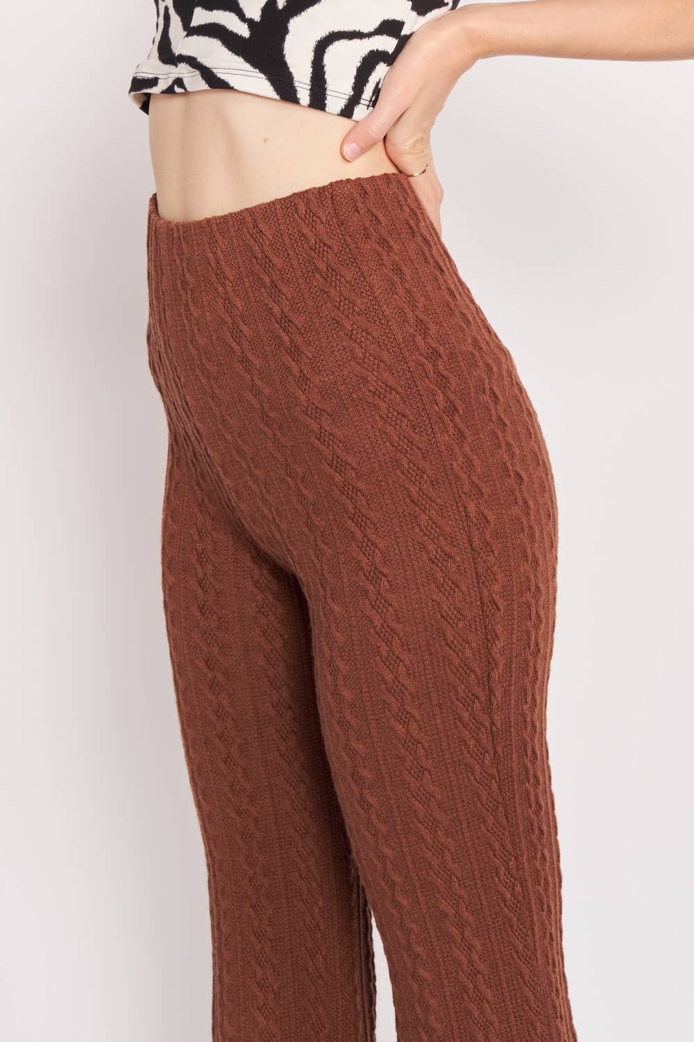 Emory Park - Wholesale Pants - Women's - CABLE KNIT PANTS1