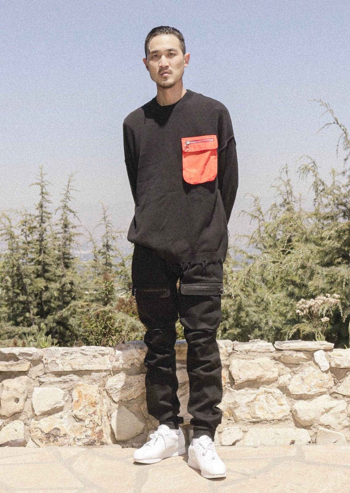 Robin K - Wholesale Sweatshirt - Men's - Konus Men's Oversize Sweater in Black3