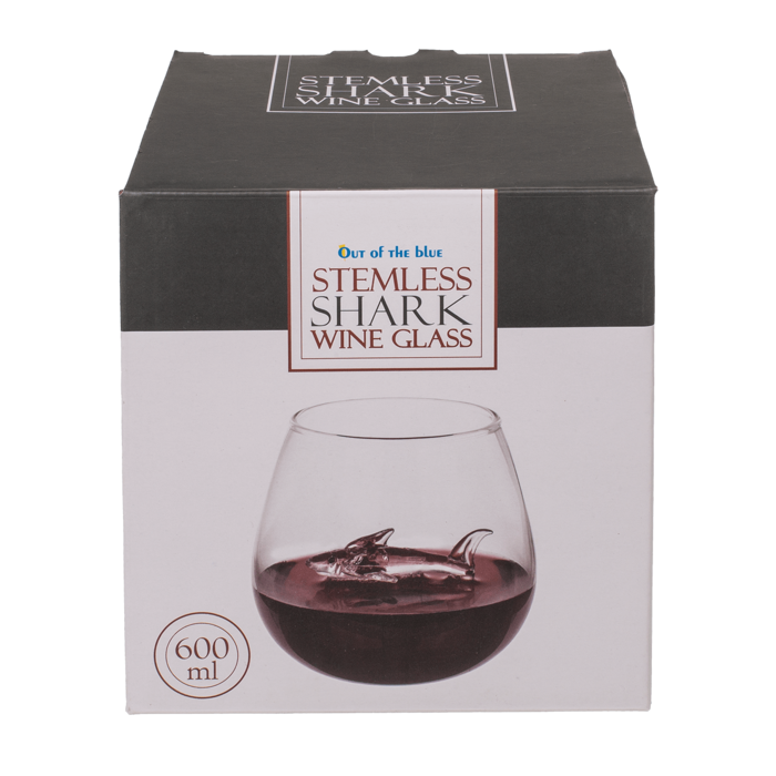 Out of the blue KG - Wholesale Wine Glass - Stemless Wine Glass, Shark, approx. 7,5 x 10,5 cm,1