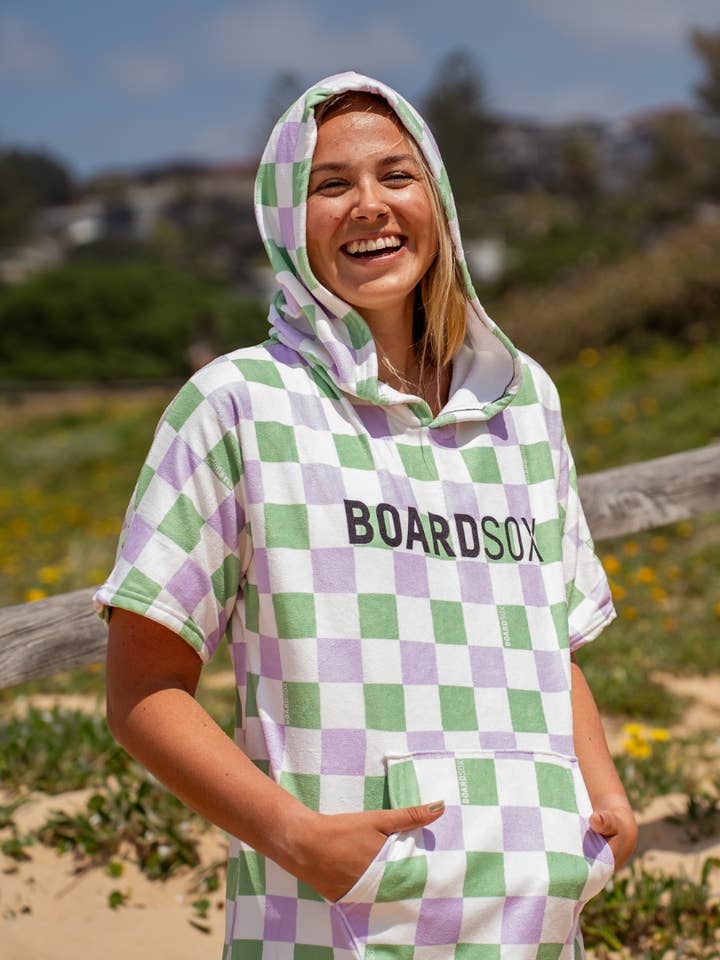 The Alana Check- Boardsox Kapuzenhandtuch+Surfponcho für den Großhandel von Boardsox