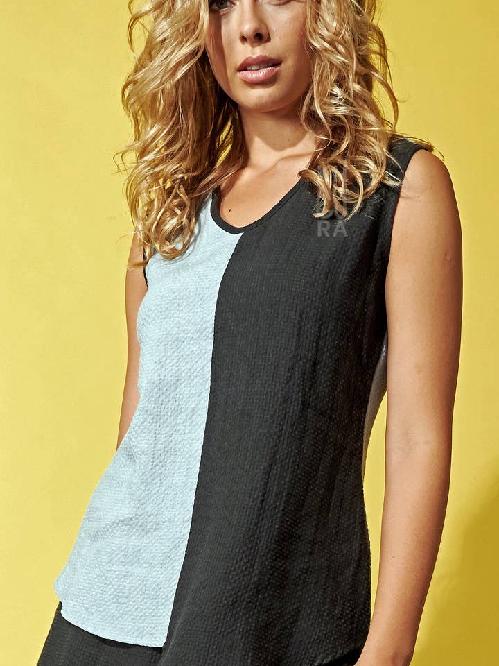 Asymmetrische tanktop Slate-Dove voor wholesale door Khangura