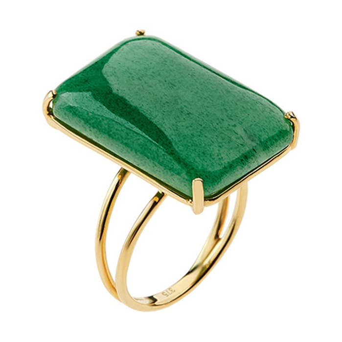 Lifestones Ring - Gold, Aventurine for wholesale by Eleni Orfanou