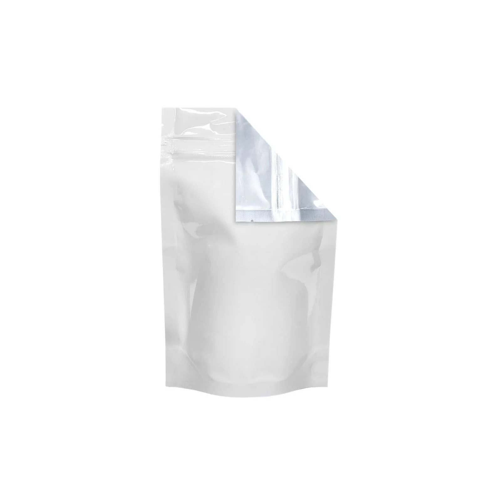 Human Objects® - Vente Sachet de conservation/film alimentaire - Sac en mylar Tear Notch blanc transparent 1/8 oz