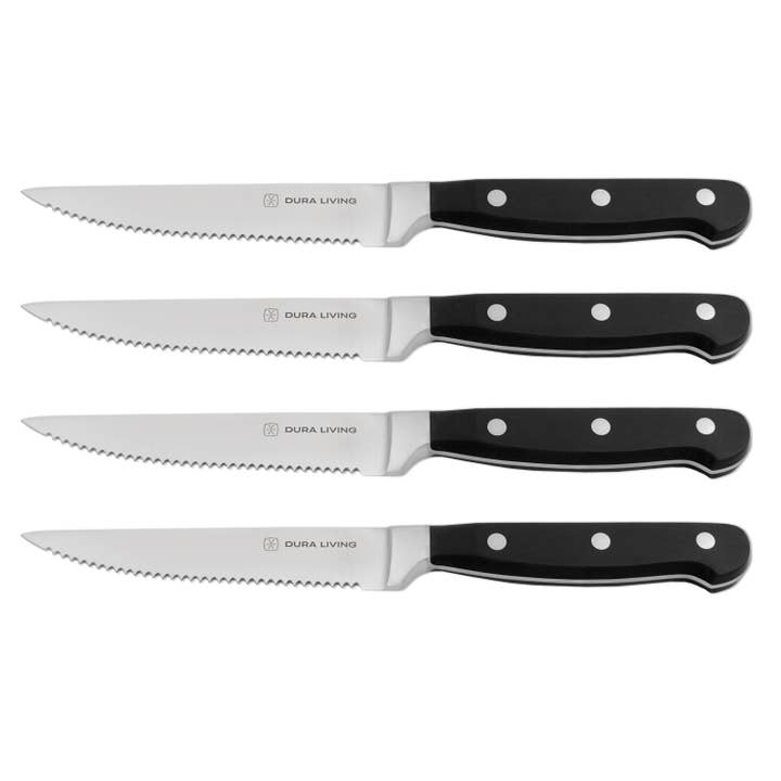 Superior Set of 4 Steak Knives - Black for wholesale by Dura Living LLC