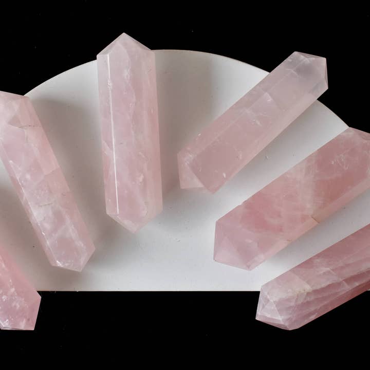 Soothing Crystals - Wholesale Spiritual Stone/Crystal - Lot of 20Pcs Rose Quartz Double Terminated Crystal Pencils