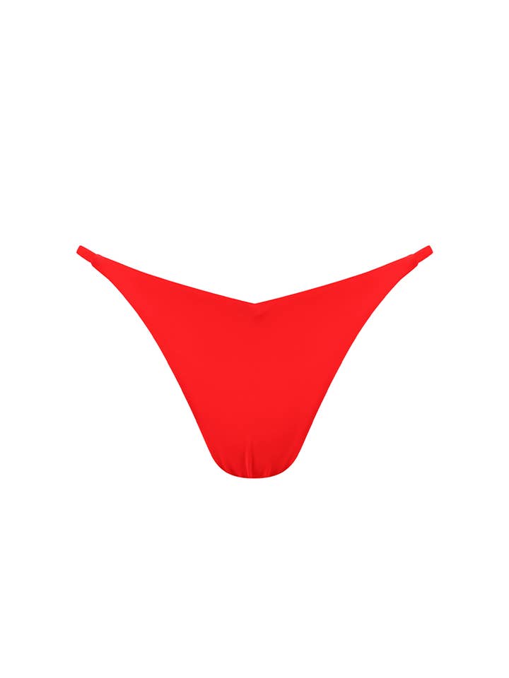 Chlamys Varia bikiniunderdel tanga i V-form, röd för wholesale av Chlamys Varia by MrMiss Studio
