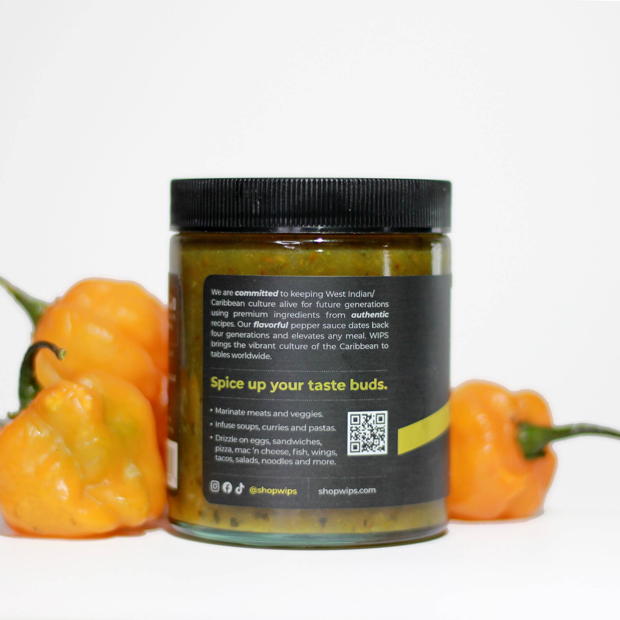 West Indies Peppa Sauce - WIPS - Wholesale Hot Sauce - WIPS Yellow Scotch Bonnet Pepper Sauce, Hot Sauce2