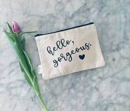 ellembee gift - Wholesale Makeup/Cosmetic Bag - Hello Gorgeous printed Makeup bags and Zipper Pouches1