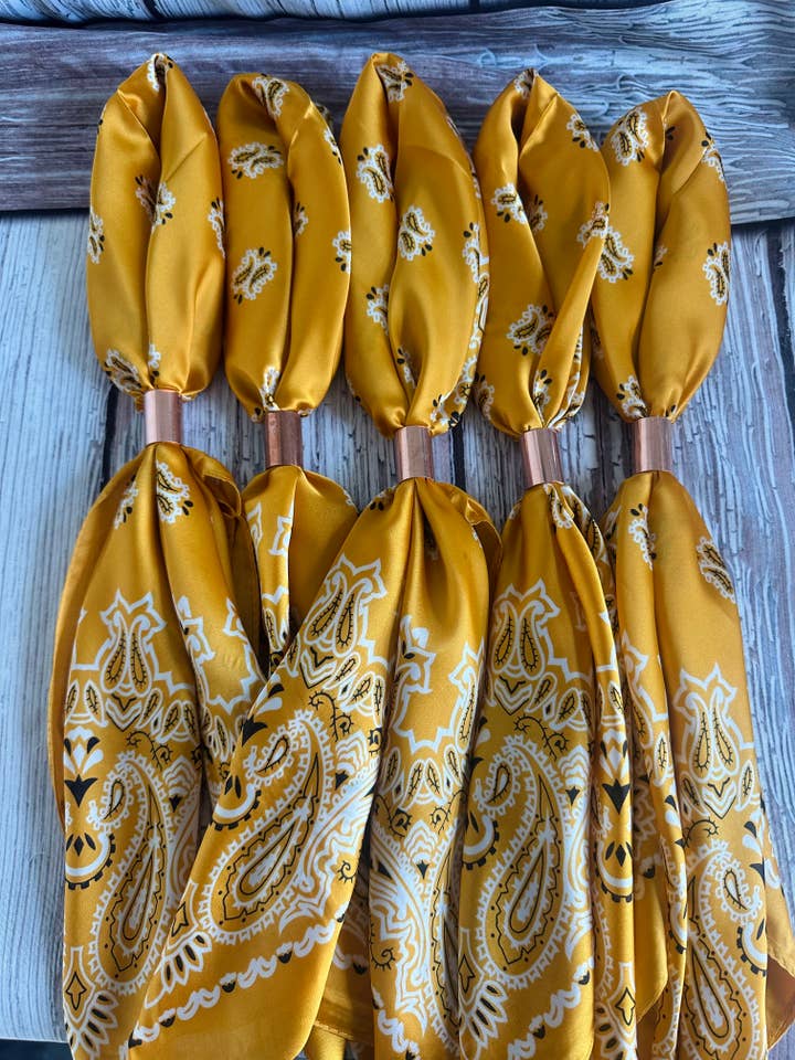 Gold Paisley Wild Rag for wholesale by Boots Are My Roots