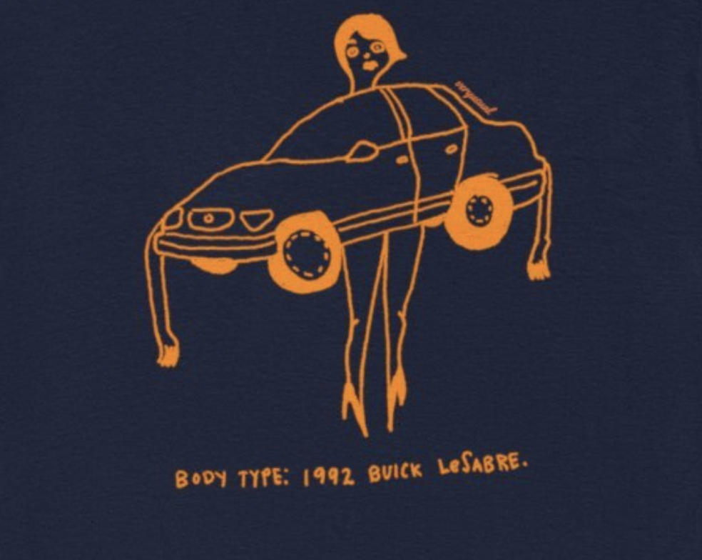 VERYUSUAL - Wholesale Screen Printed T-Shirt - Unisex - Body type: 1992 Buick Le Sabre TEE1