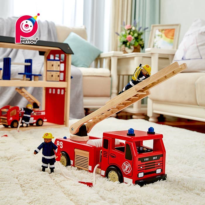 Hape Toys - Wholesale Wood Toy - Kids - PINTOY 17.5" Fire Engine3