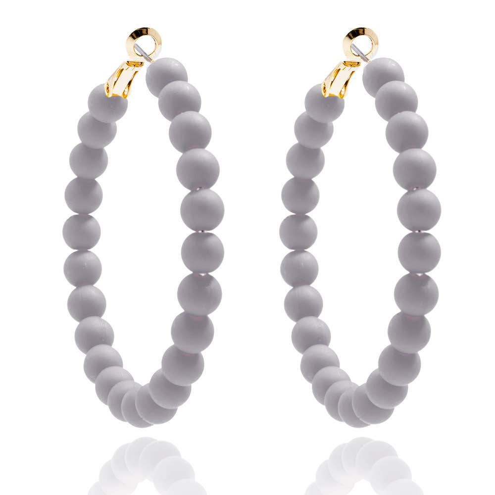 ZENZII Jewelry - Vente Créoles - Boucles d'oreilles créoles perlées mattes4