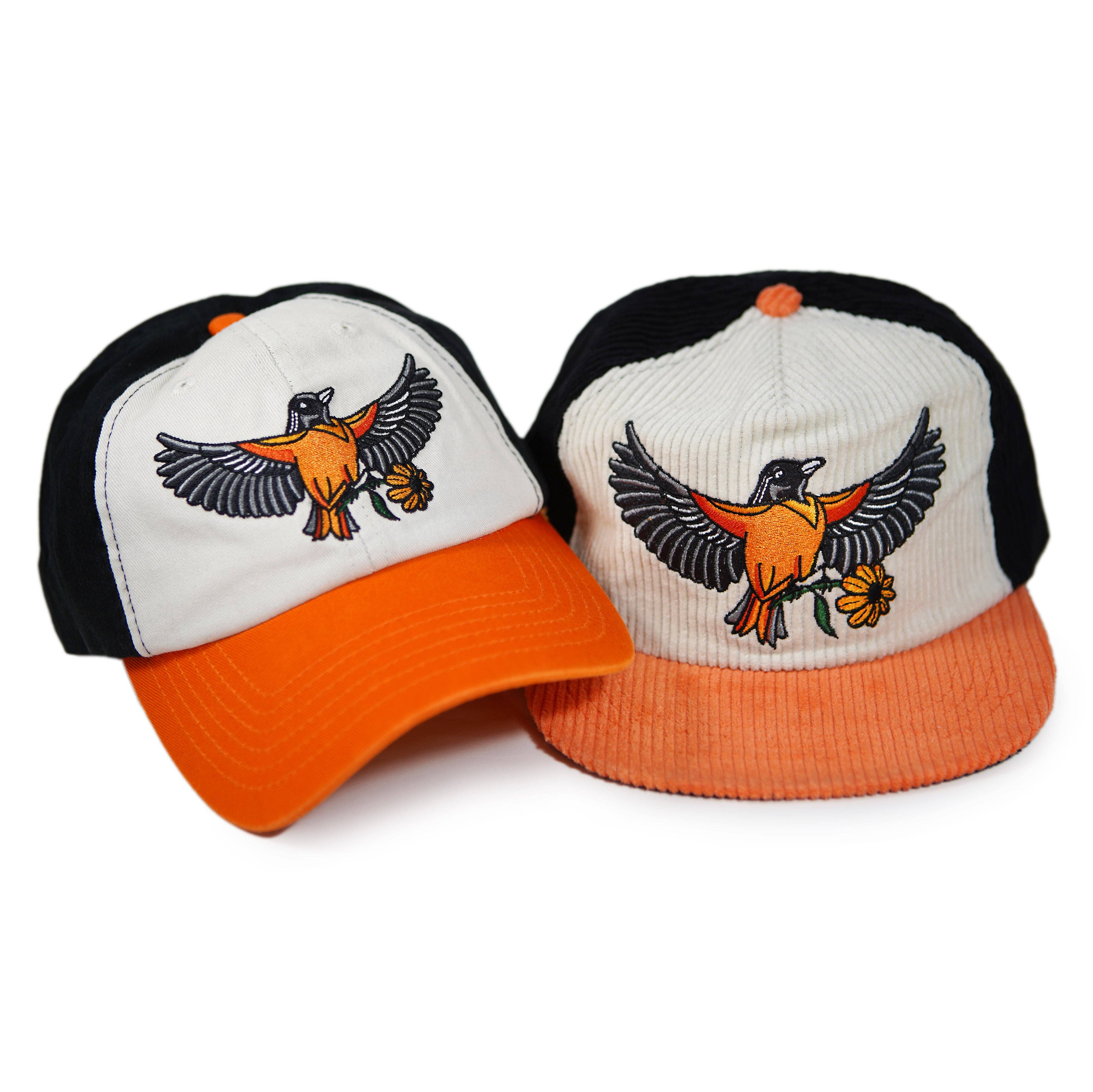 Stuntin Goods - Wholesale Flat Brim Cap - Unisex - Oriole Two-Tone Corduroy Hat17