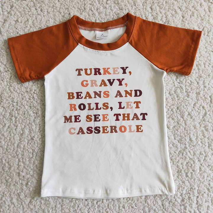 Boys Turkey Words cassarole Shirts for wholesale by Aier Wholesale
