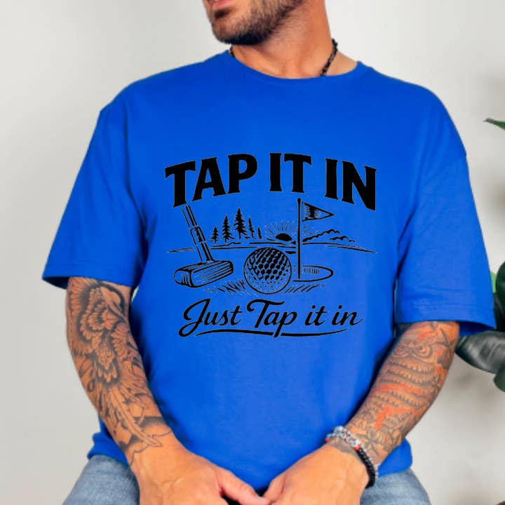 Just Tap It In Men’s Graphic T-Shirt Golfing for wholesale by Gia Gifts Boutique