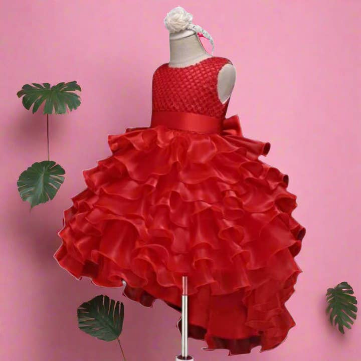KiddieKickz - Wholesale Dress - Kids - Long Back Puffy Ruffle Dress