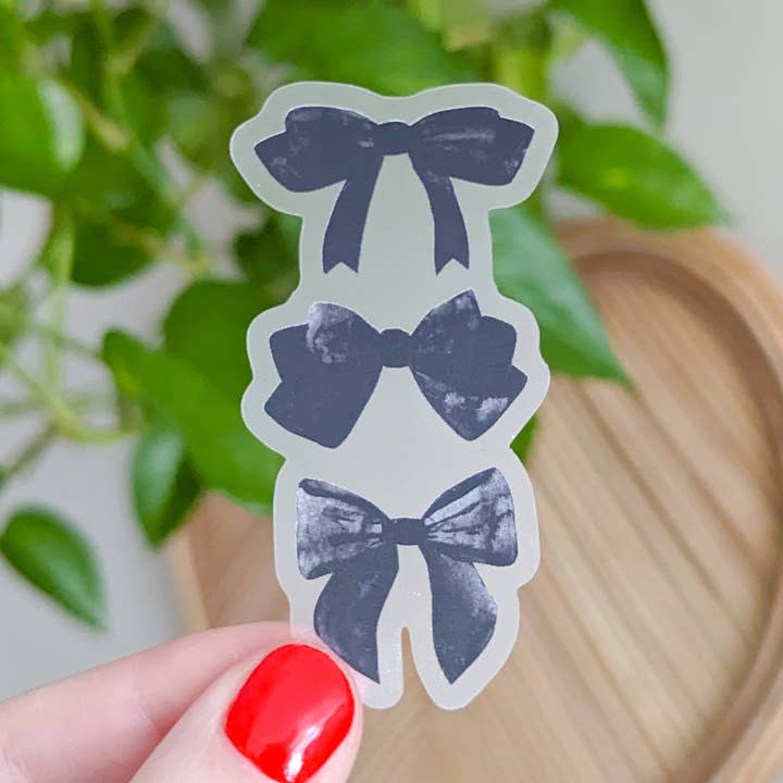 adesivo *trasparente* con fiocchi neri | coquette per la vendita all'ingrosso da parte di allymakesmagic