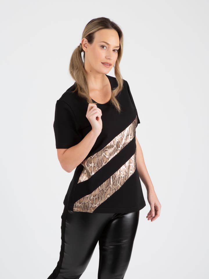 T-shirt à rayures en python pour la vente par ZYM