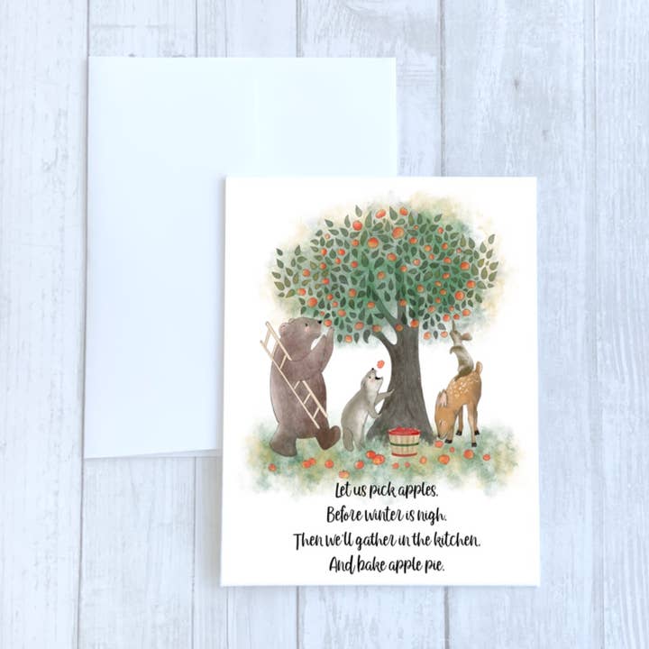 Let Us Pick Apples Card for wholesale by inkpaperfable