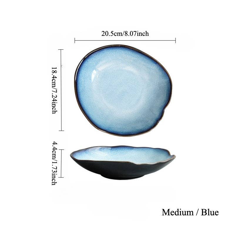 Gohobi （We cover U.S. import duties） – wholesale Dinner plate – Gohobi Vintage Kiln-Change Irregular Plate4