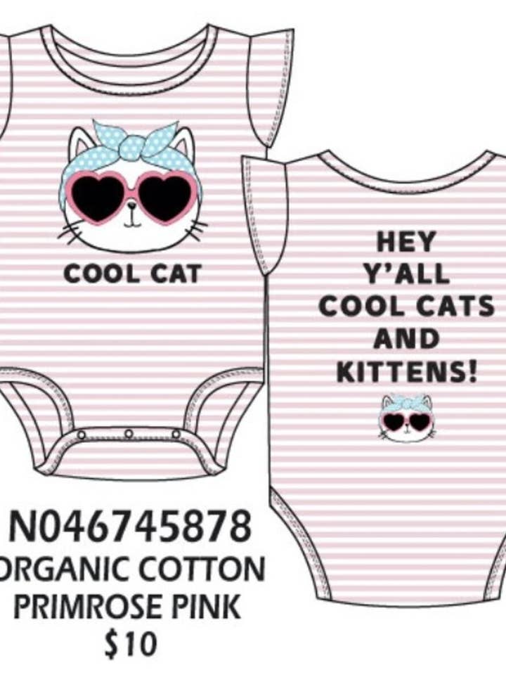 Cool Cat Onesie for wholesale by Rainbow and Rocket