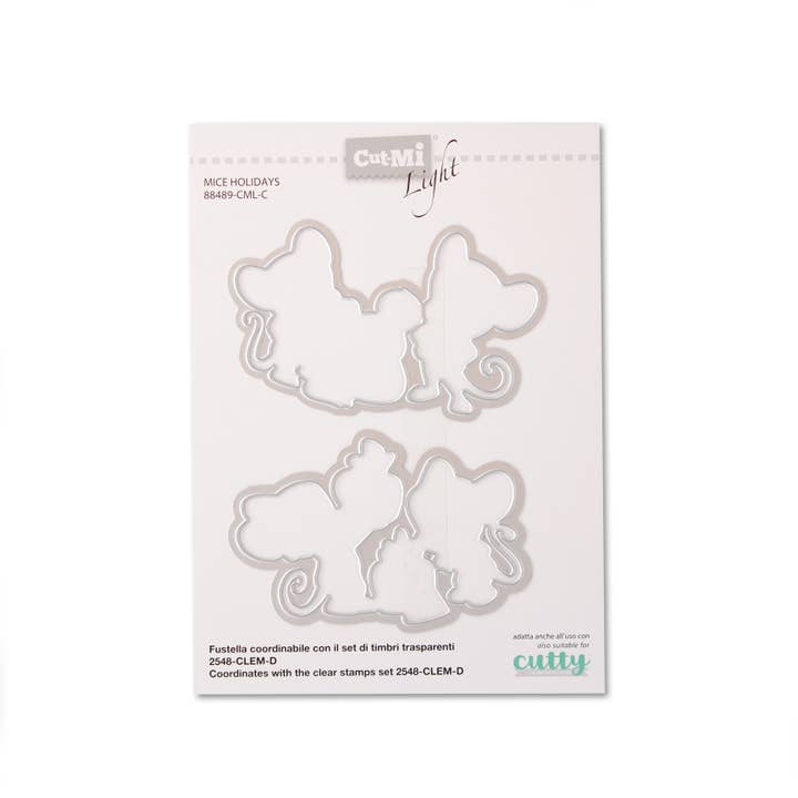 Thin dies for Christmas Mice stamps for wholesale by Impronte D'Autore