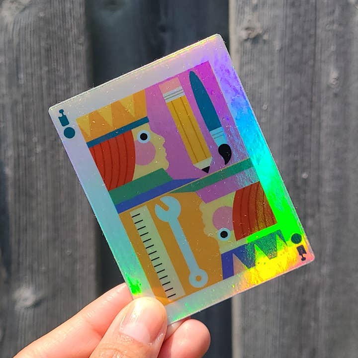 Jack Of All Trades Holo Sticker for wholesale by Mad Love Creative Co.