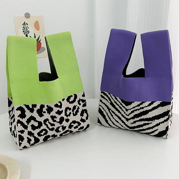 VividLux – wholesale Tote bag – Women's – Leopard Zebra Print Woven Tote Bag6