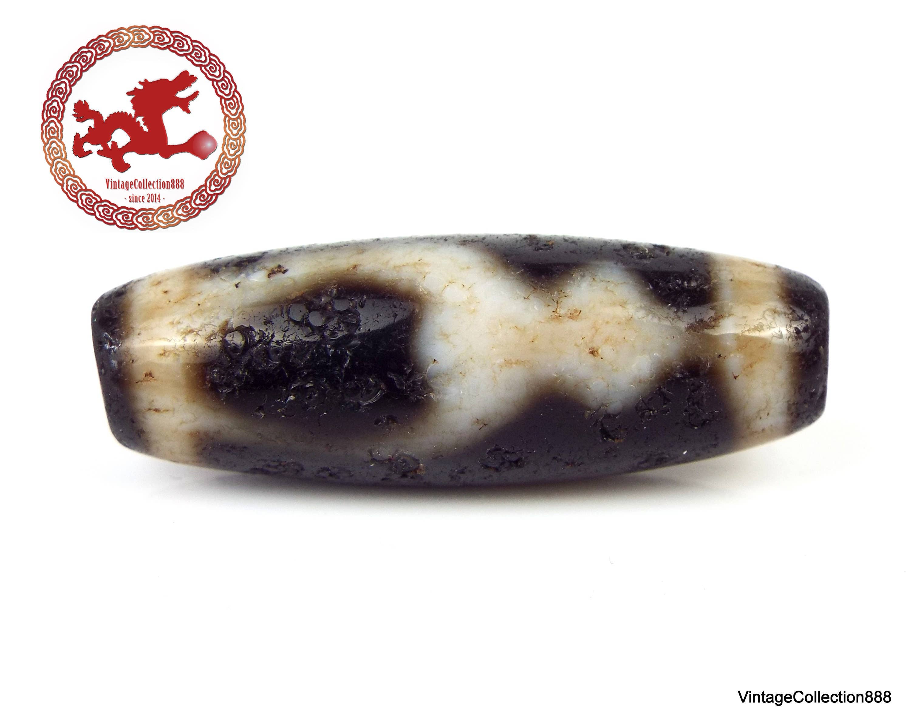 Vintagecollection888 - Wholesale Individual Charm/Pendant - Ancient Dzi Pendant “Aquarius” Buddhist Amulet Agata Amulet4