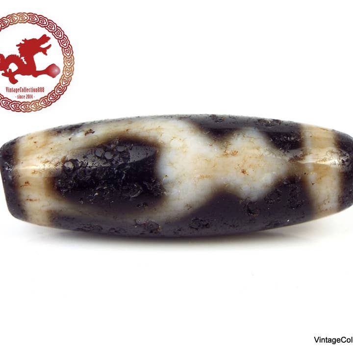 Vintagecollection888 - Wholesale Individual Charm/Pendant - Ancient Dzi Pendant “Aquarius” Buddhist Amulet Agata Amulet4