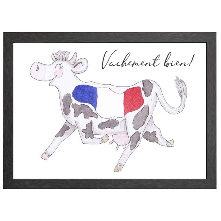 A2 Poster Cow France - Vachement Bien in Frame for wholesale by JOYIN