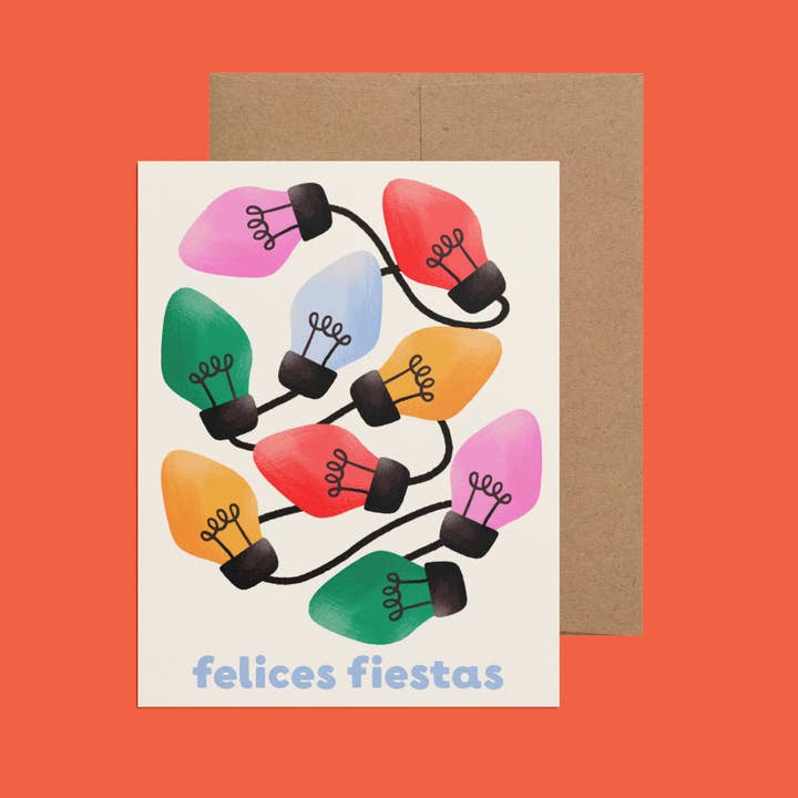 Ana Peake - Wholesale Season's Greetings Card - Felices Fiestas Holiday Lights Spanish Christmas Greeting Card1