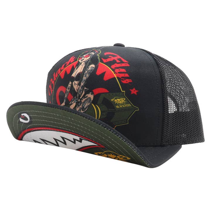 Black Flys Eyewear - Wholesale Trucker Hat - Unisex - Fly Bomber Flip-Bill Trucker